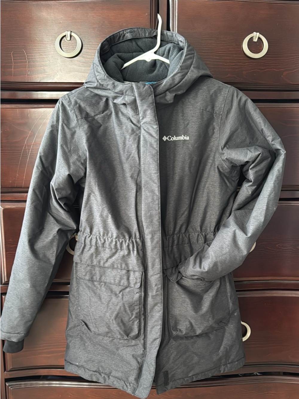 Columbia Girls 14-16 Gray Hooded Winter Parka